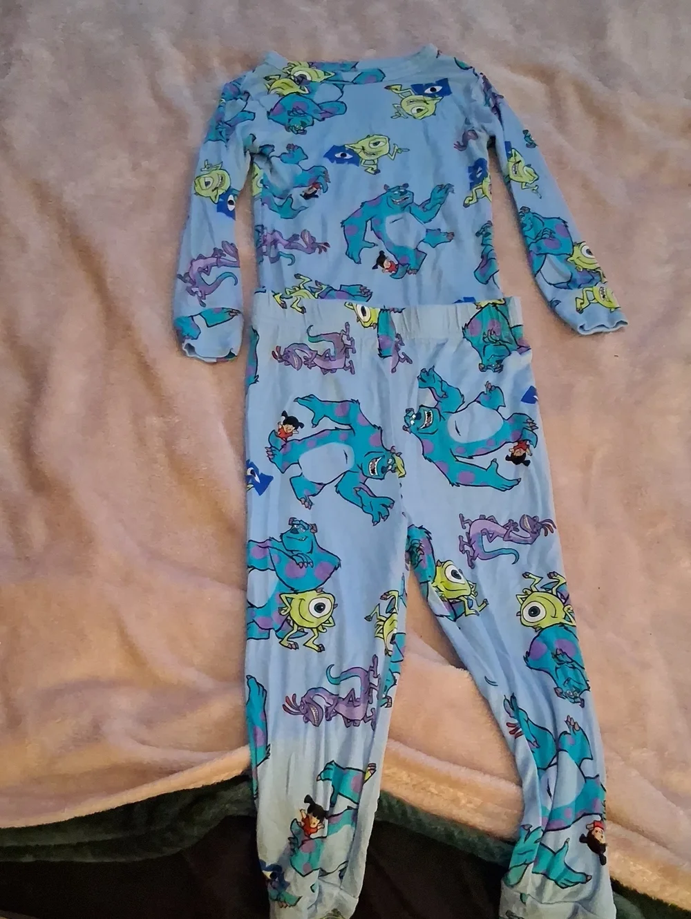 Kids Blue Monsters-Inc Character Two -Piece -Pajamas